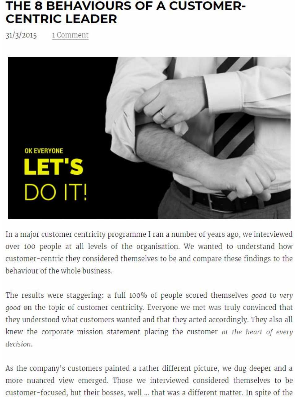 The 8 behaviours of a customer-centric leader