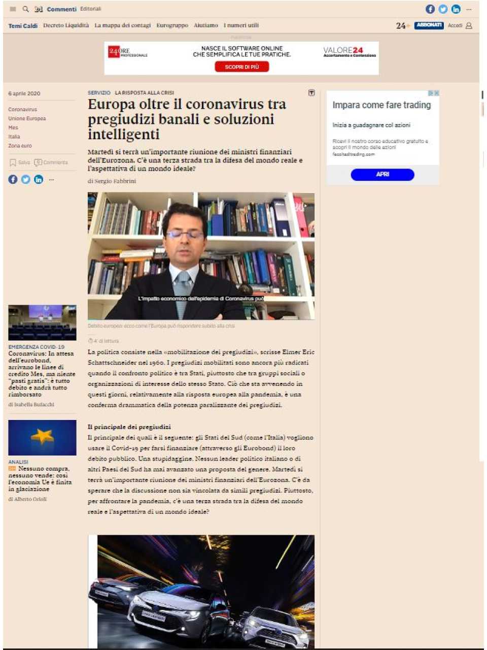 Europa oltre il coronavirus tra pregiudizi banali e soluzioni intelligenti