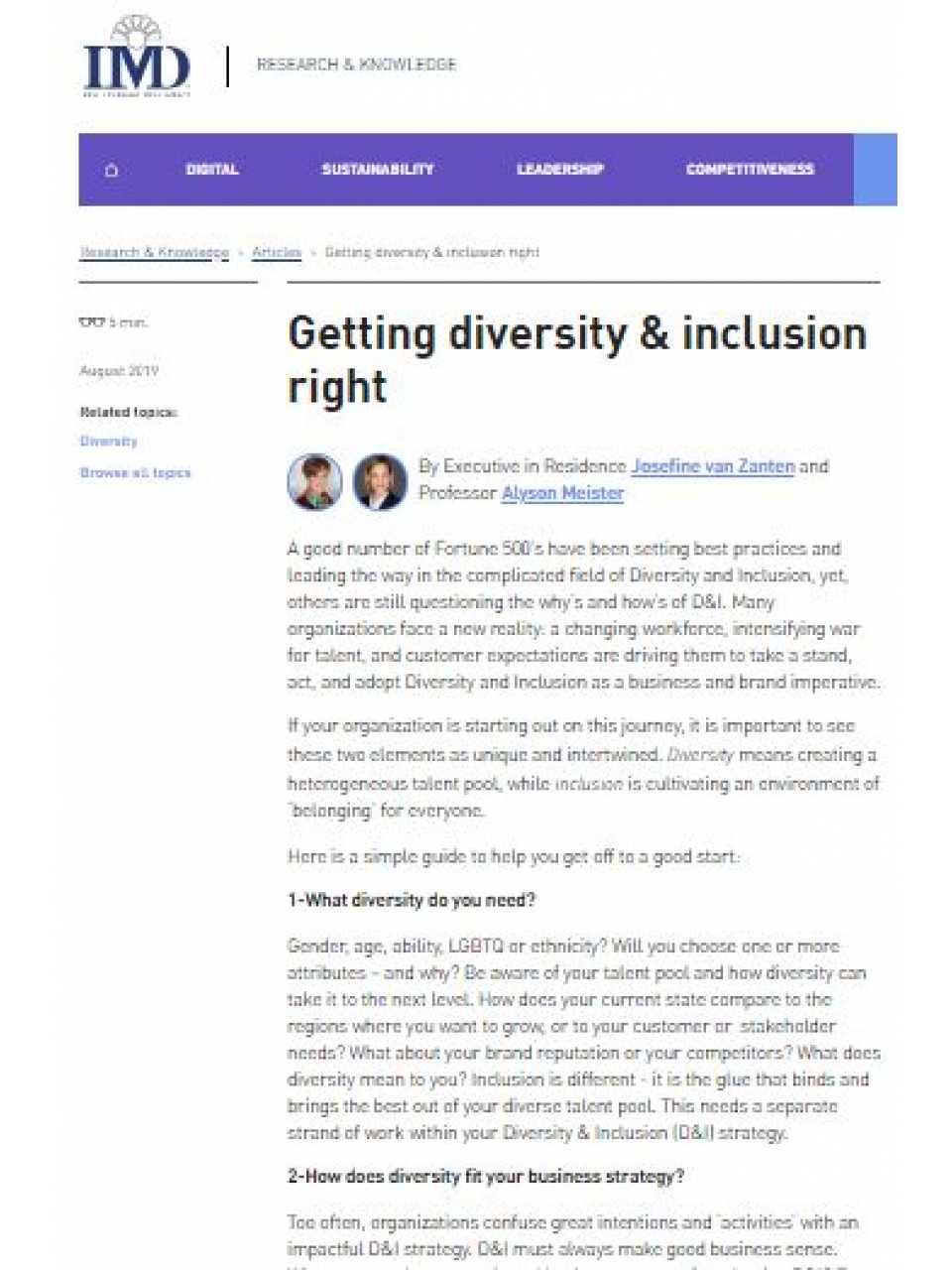 Getting diversity & inclusion right