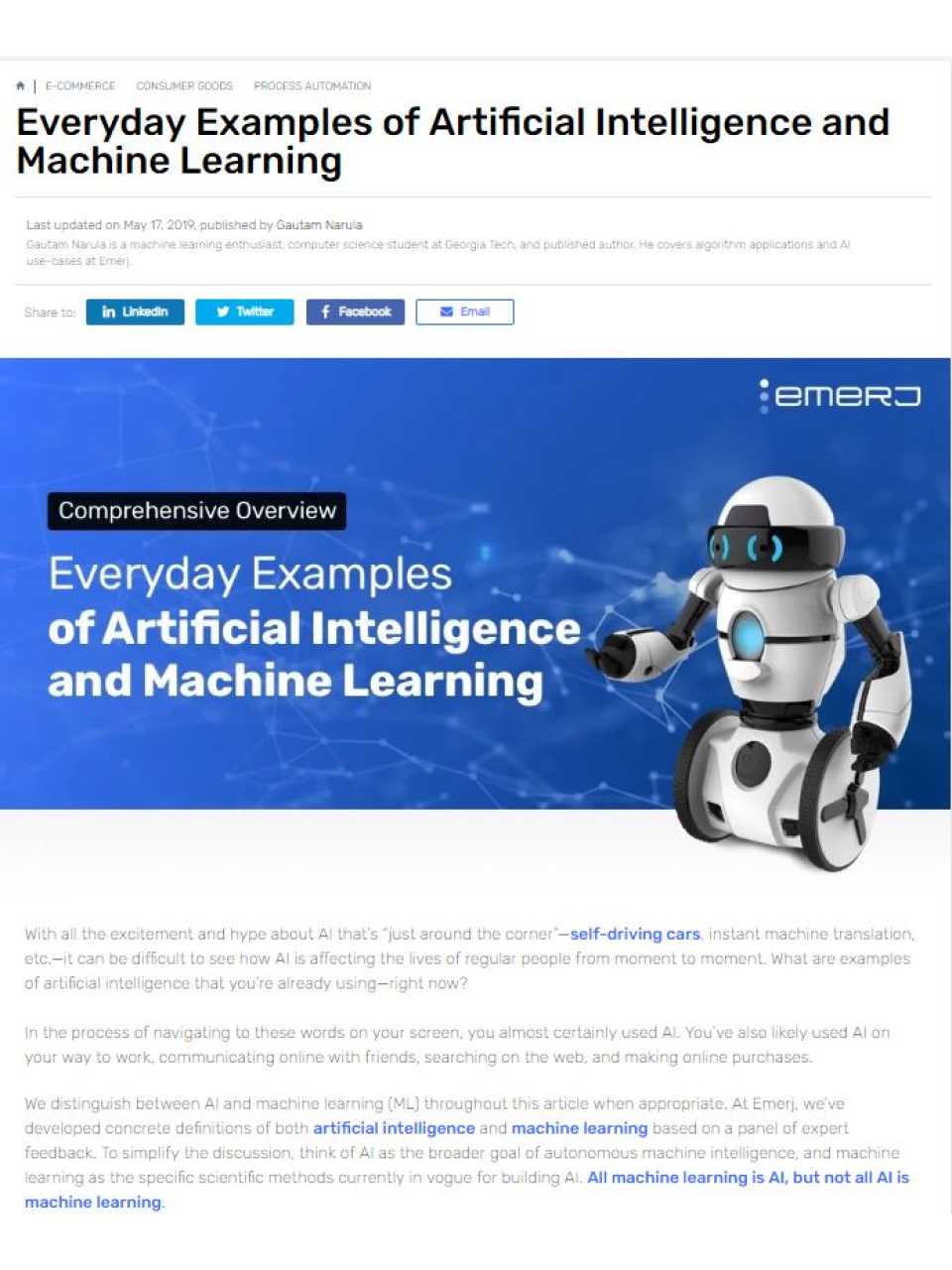 Everyday Examples of Artificial Intelligence and Machine Learning