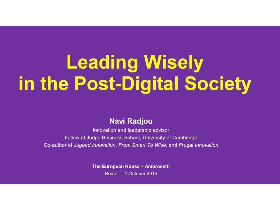 Leading Wisely in the Post-Digital Society