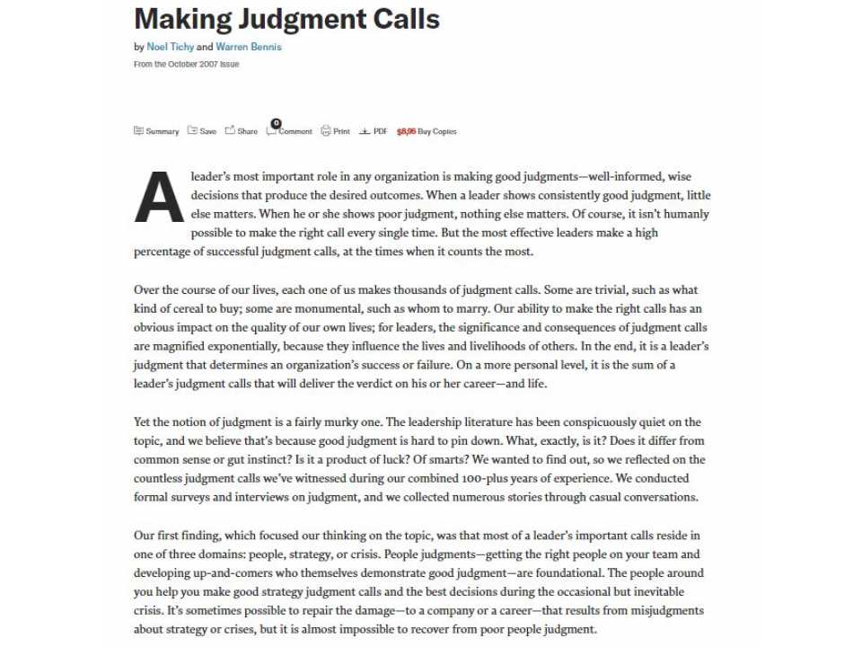 Making Judgment Calls