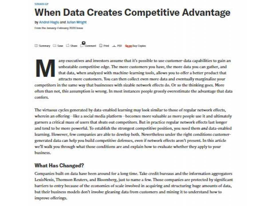 When Data Creates Competitive Advantage