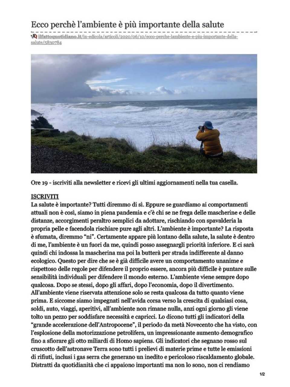 Ecco perchè l'ambiente è più importante della salute