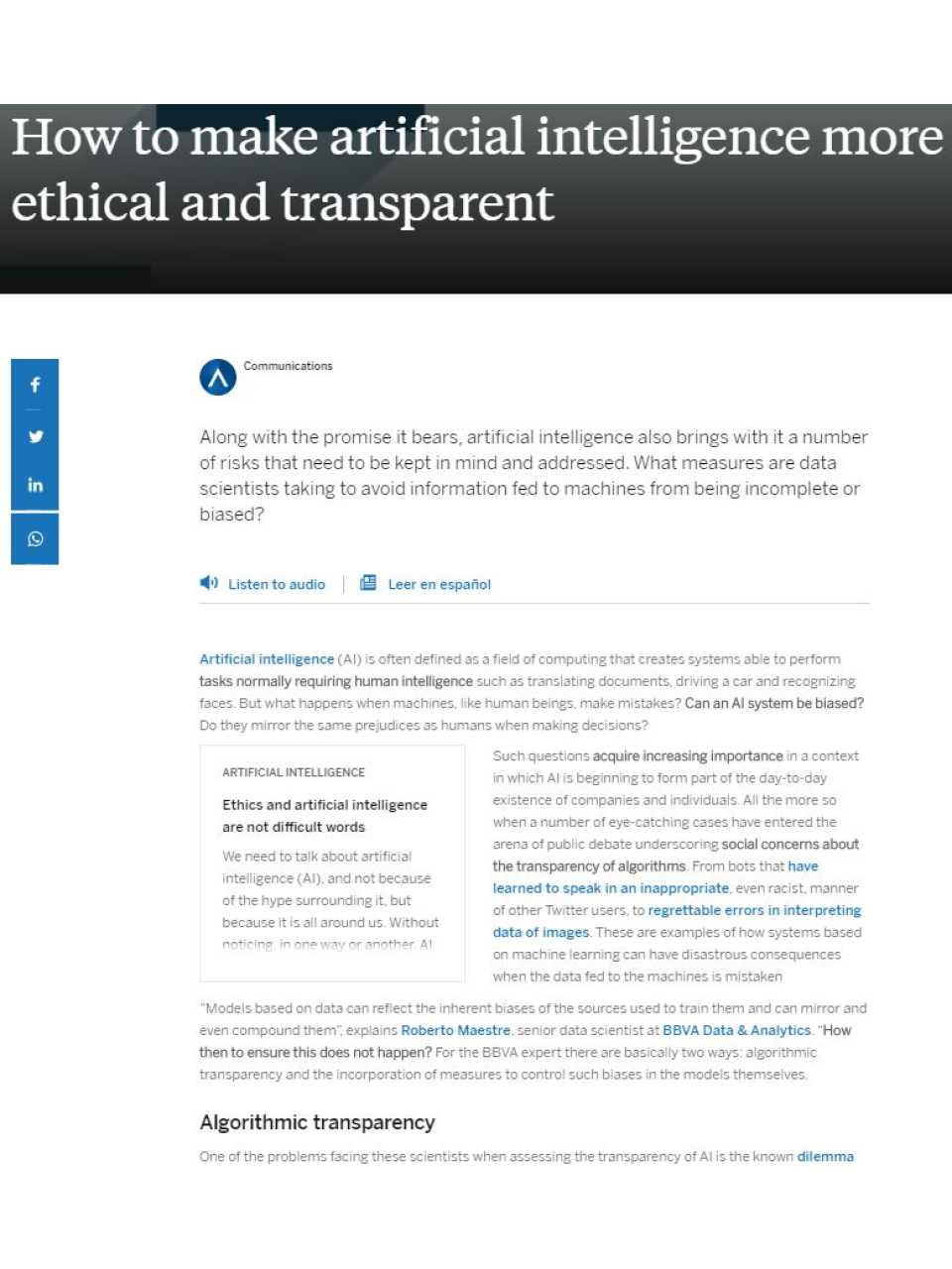 How to make artificial intelligence more ethical and transparent