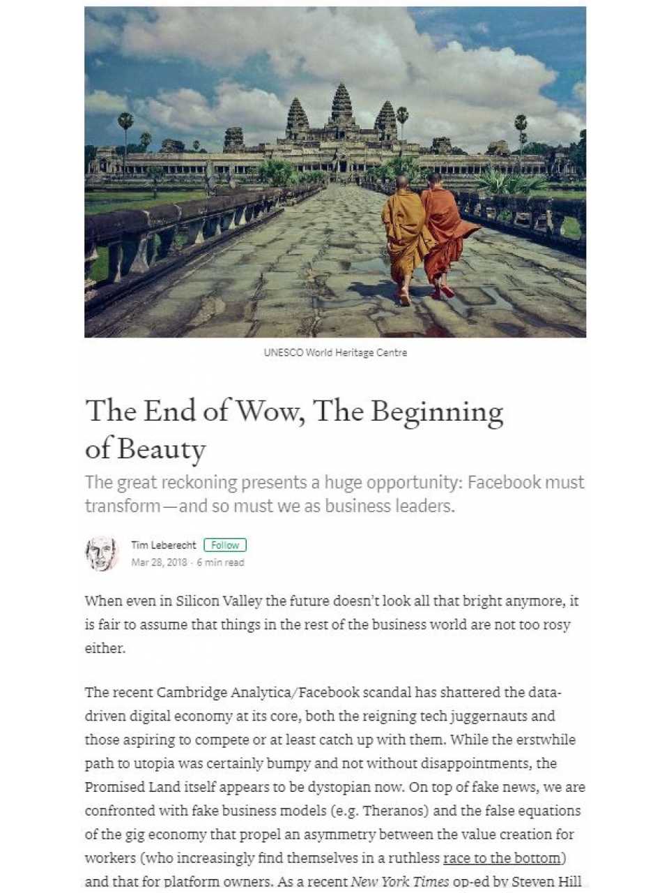 The End of Wow, The Beginning of Beauty