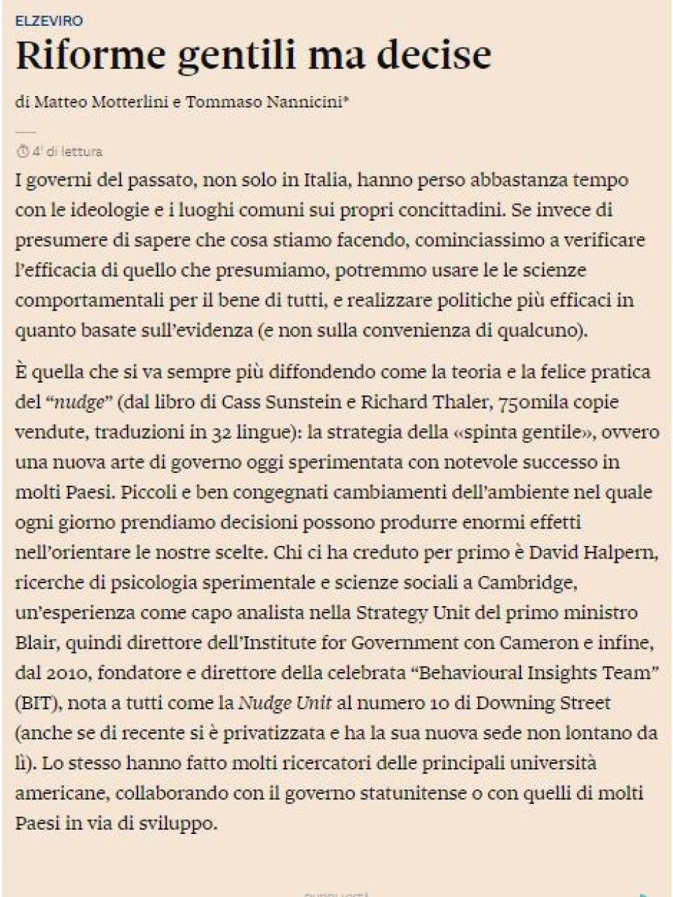 Riforme gentili ma decise