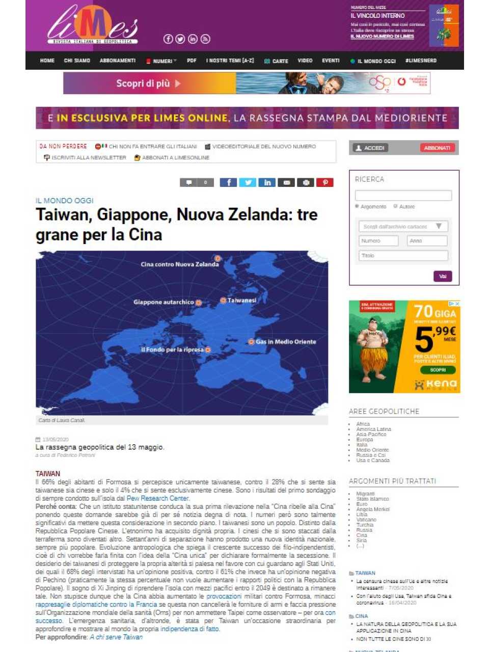 Taiwan, Giappone, Nuova Zelanda: tre grane per la Cina