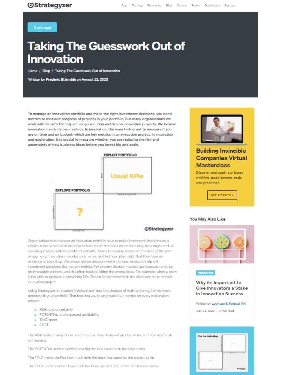 Taking The Guesswork Out of Innovation