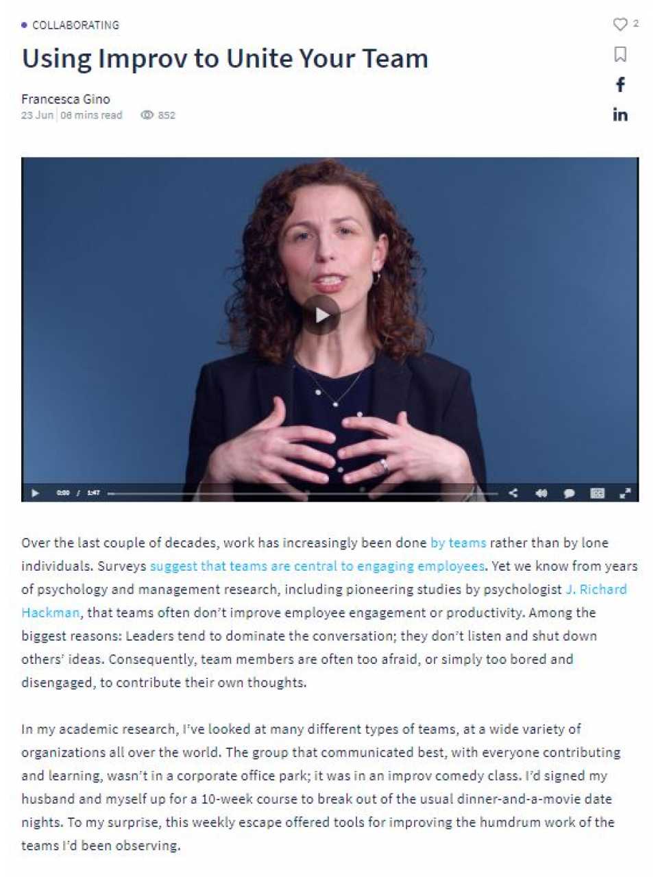 Using Improv to Unite Your Team