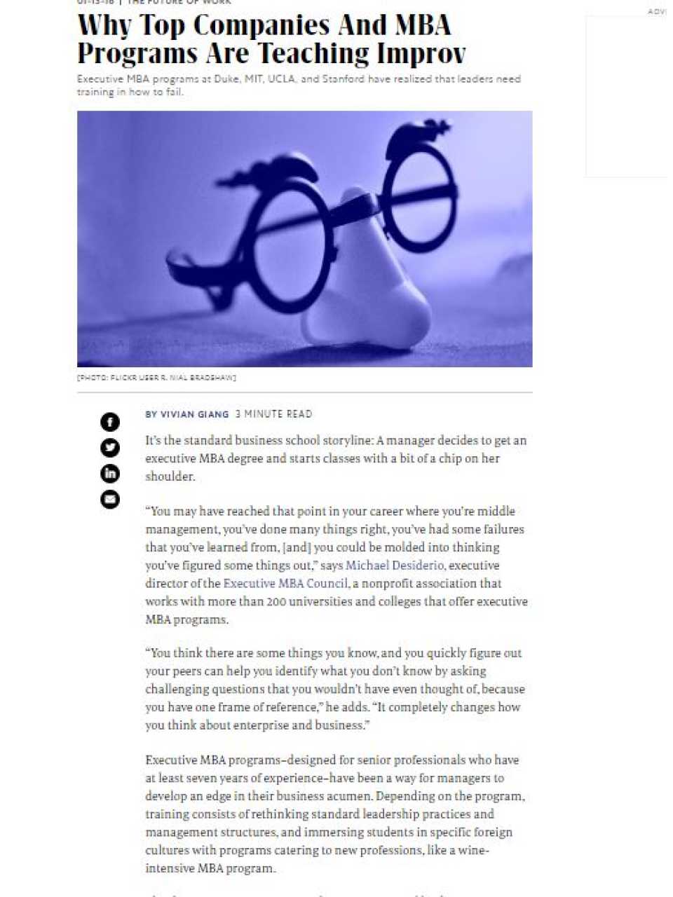 Why Top Companies And MBA Programs Are Teaching Improv