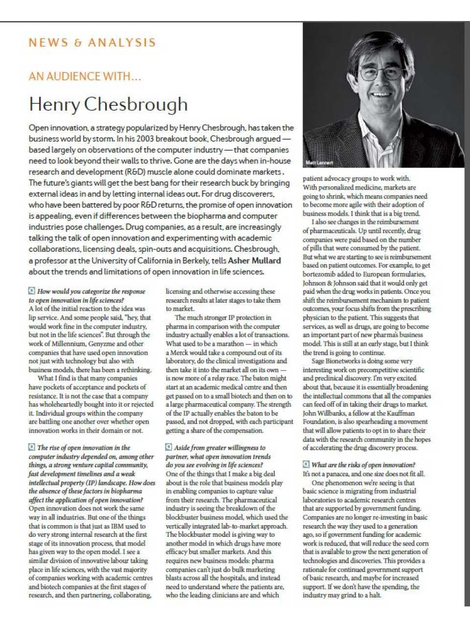 An audience with Henry Chesbrough