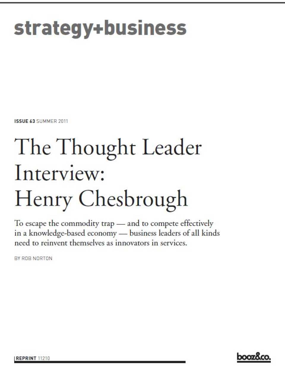 The Thought Leader Interview: Henry Chesbrough
