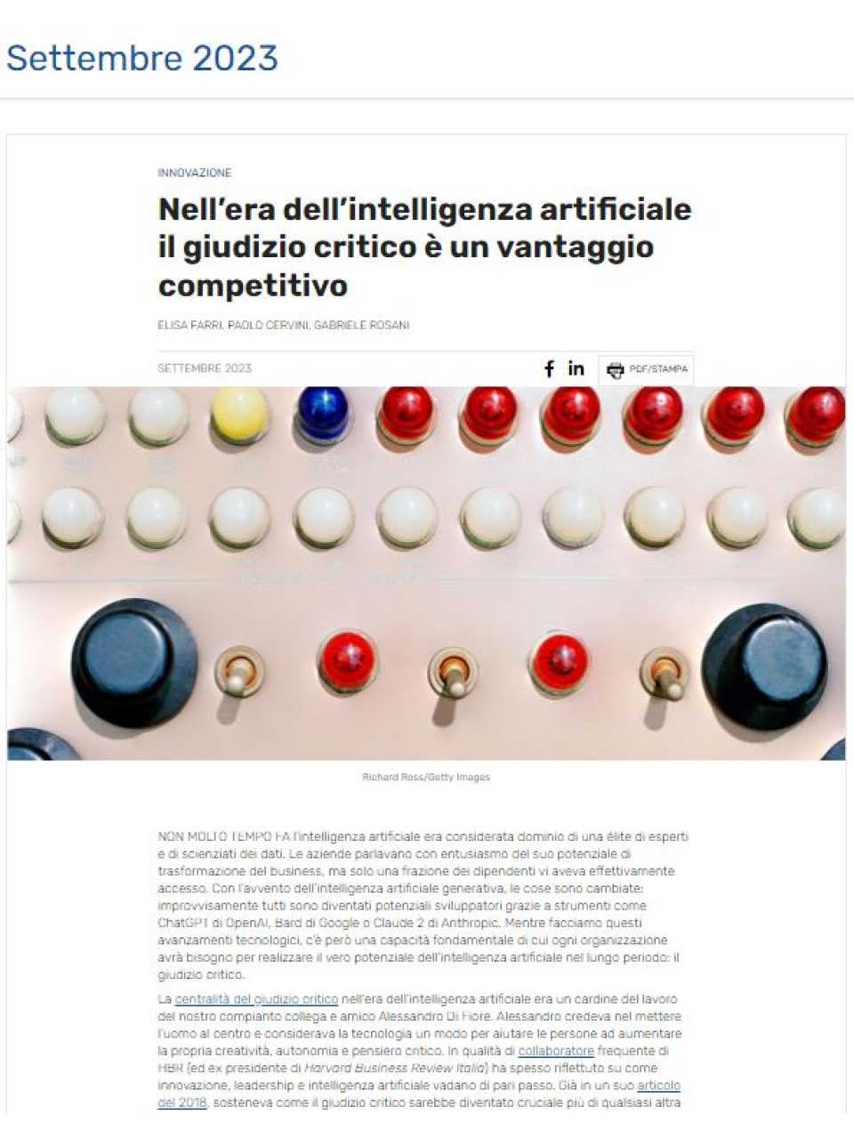 Nell’era dell’intelligenza artificiale il giudizio critico è un vantaggio competitivo