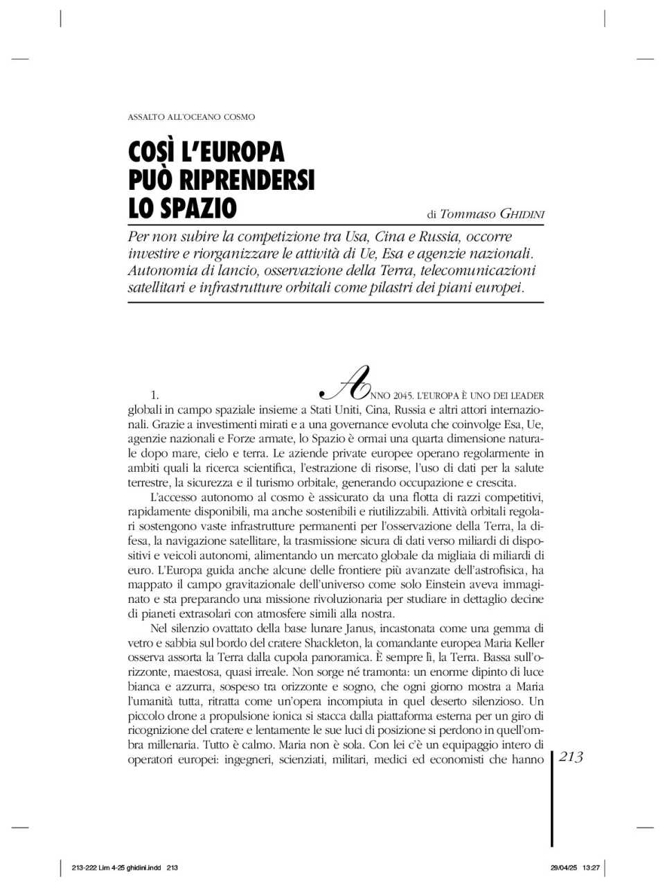 WEBINAR LIVE
Come si ridivide l’Europa (e l’Italia?)