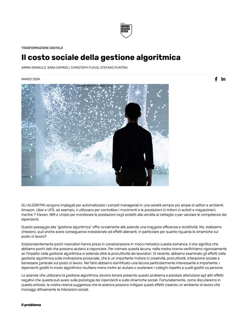 WEBINAR LIVE
Algoritmi dell’ansia: gli impatti positivi e negativi della tecnologia sulle scelte di imprese, lavoratori e consumatori