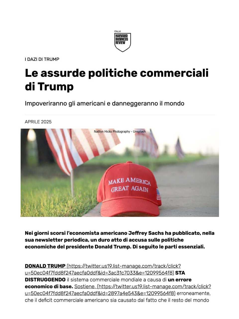 Le assurde politiche commerciali di Trump