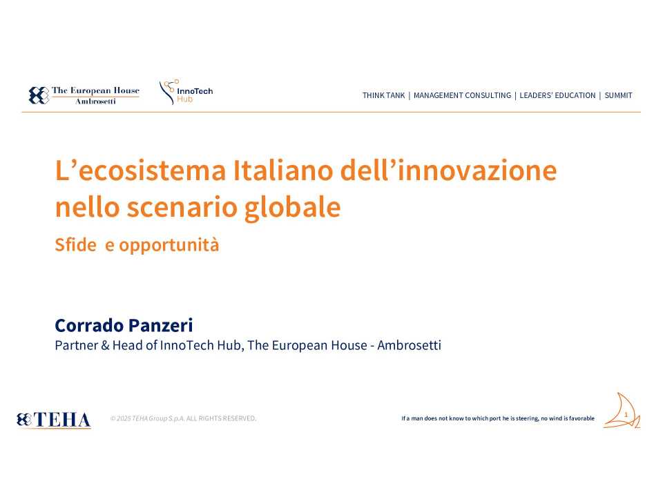 WEBINAR LIVE
Presentazione della ricerca InnoTech Report 2025: Harnessing Innovation in the global scenario