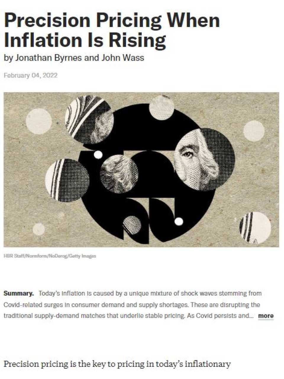 Precision pricing when inflation is rising