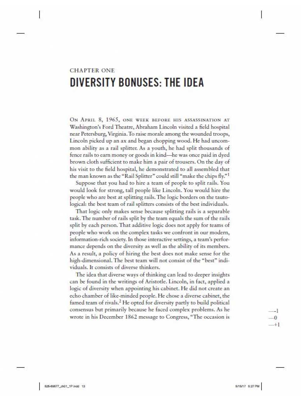 Chapter one - Diversity bonuses: the idea