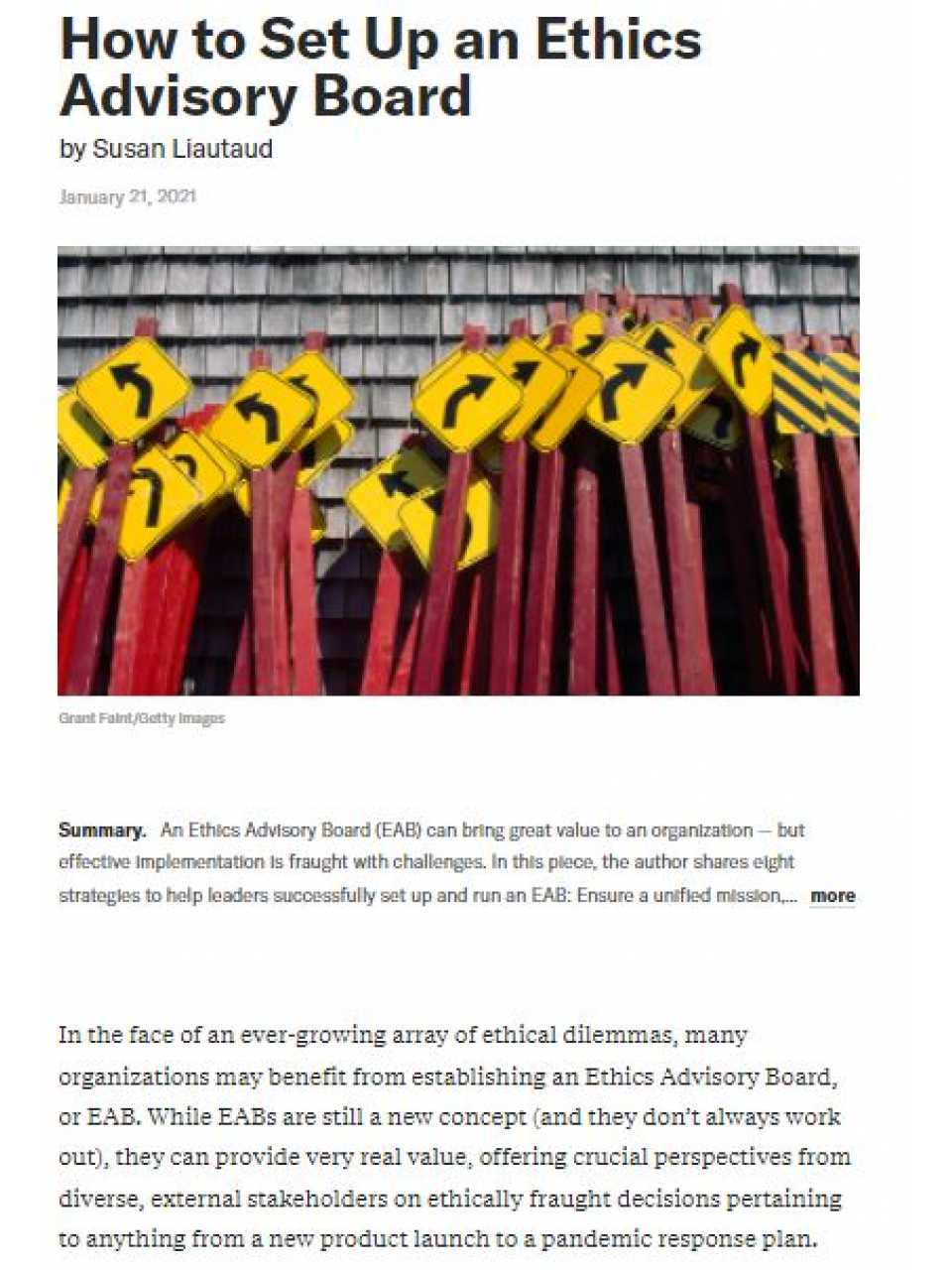 How to set up an ethics advisory board