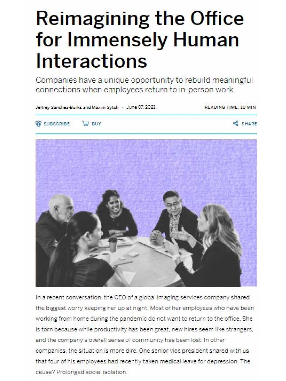 Reimagining the office for immensely human interactions