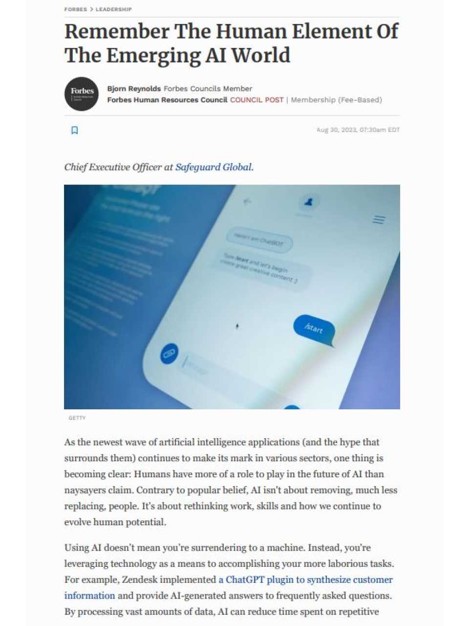 Remember the human element of the emerging AI world
