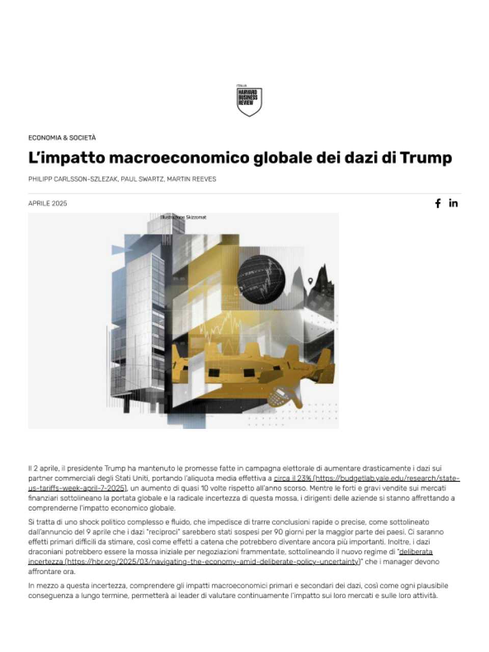 L’impatto macroeconomico globale dei dazi di Trump