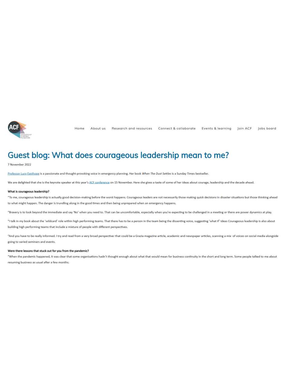 What does courageous leadership mean to me?