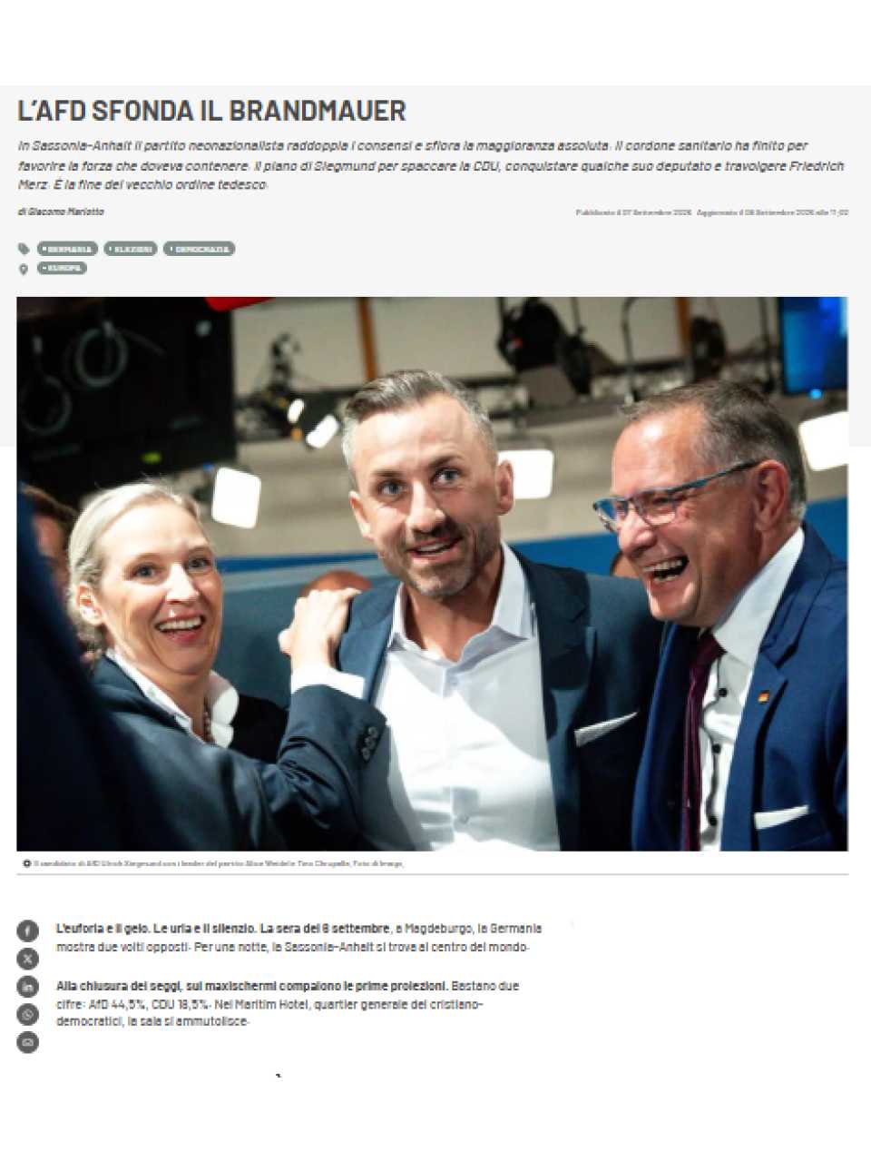 WEBINAR LIVE
Germany on the brink: the rise of AfD and the consequences for Europe