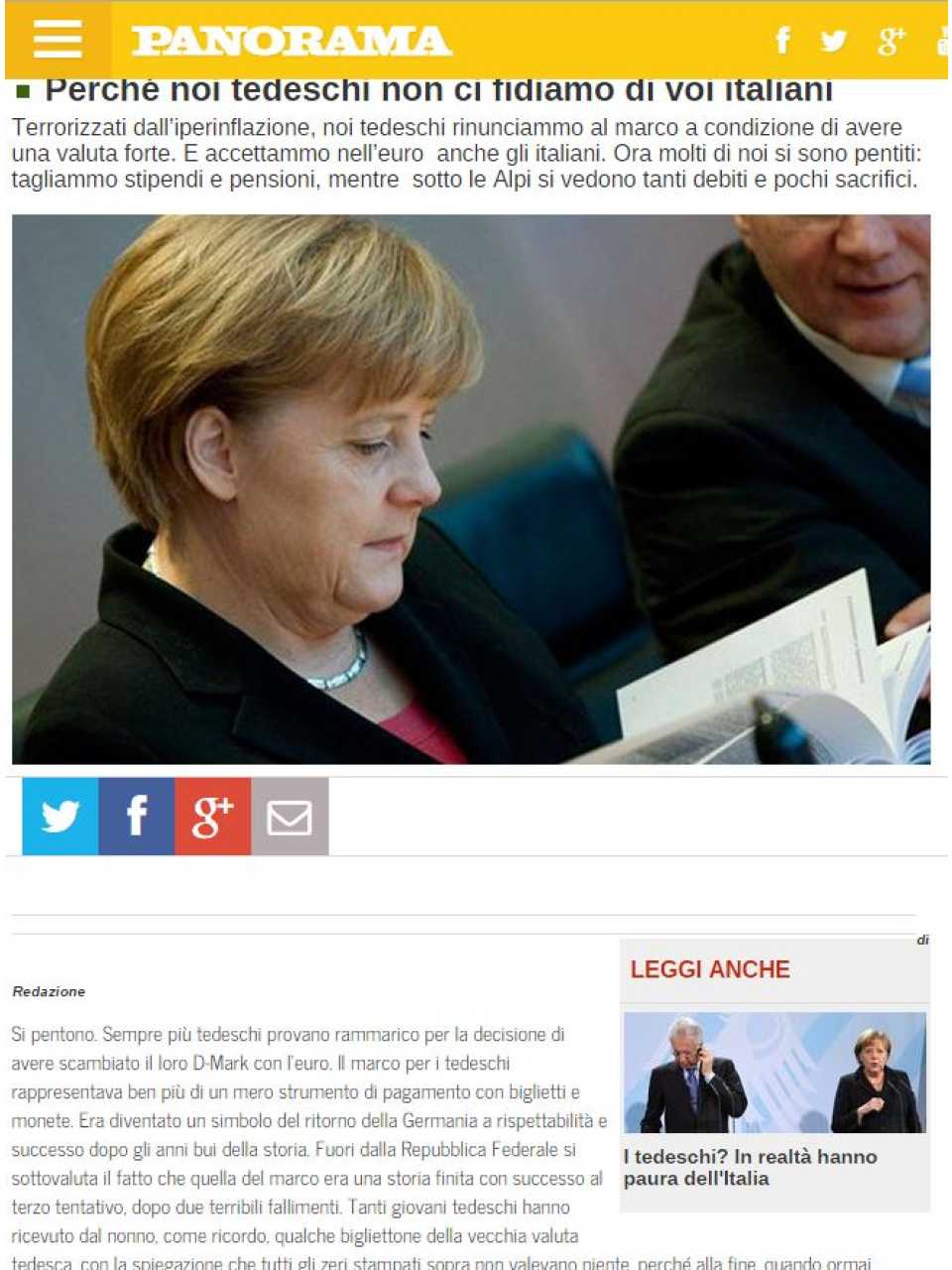 Perché noi tedeschi non ci fidiamo di voi italiani