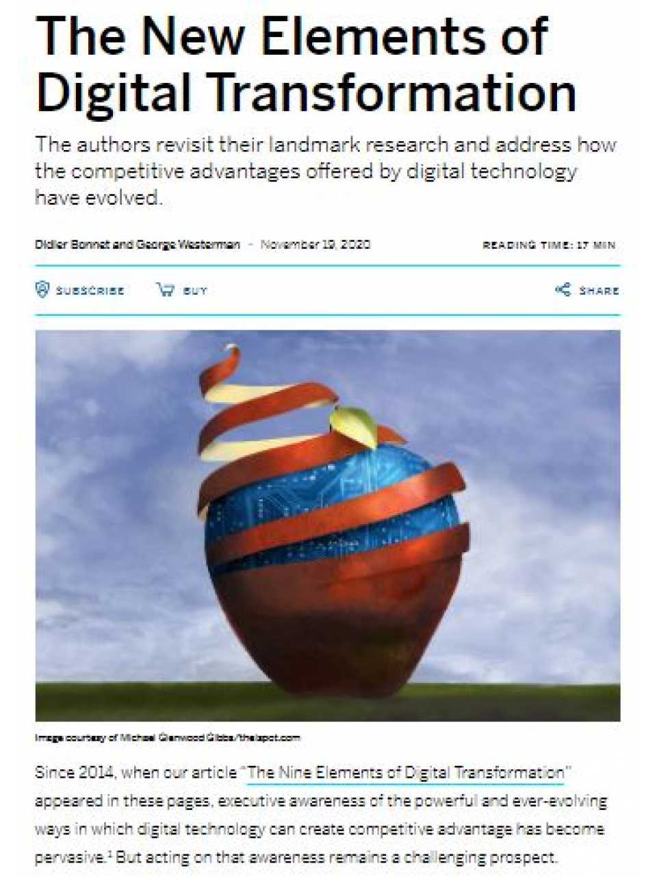 The new elements of digital transformation