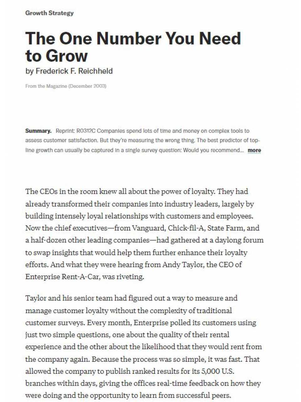 The one number you need to grow