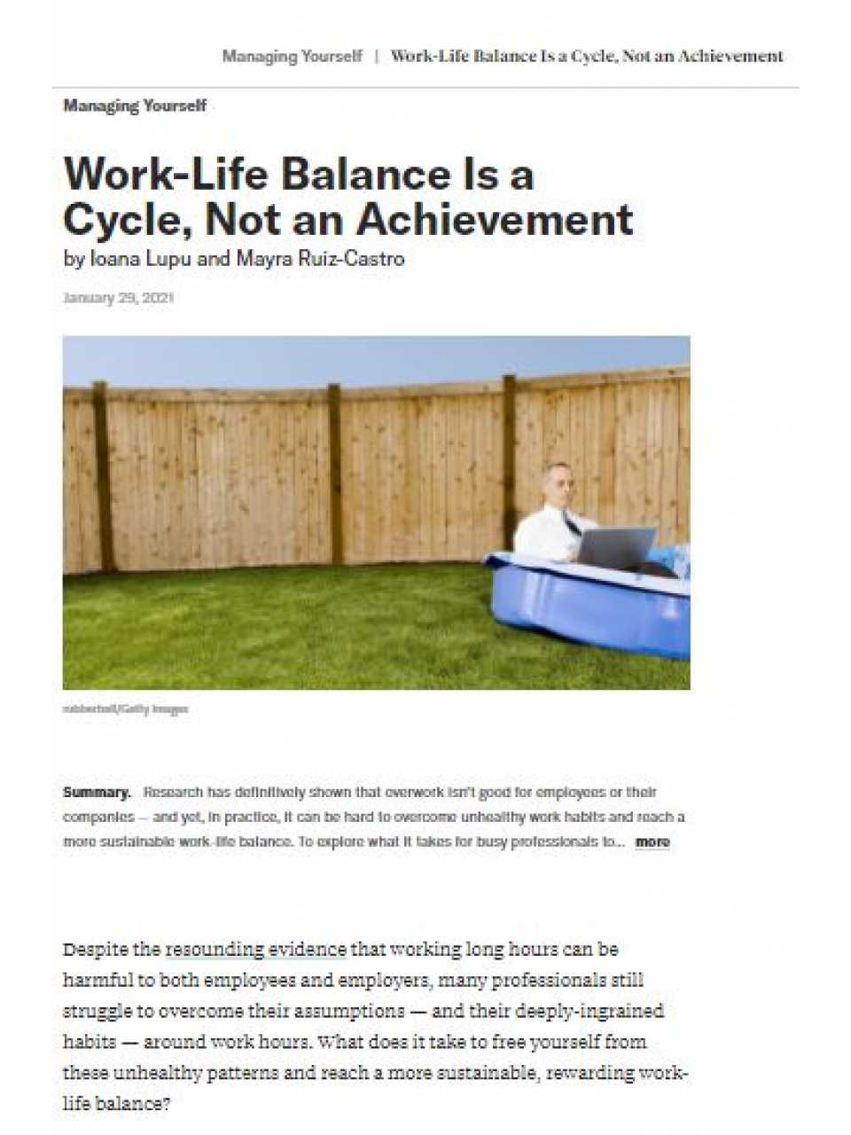 Work-life balance is a cycle, not an achievement